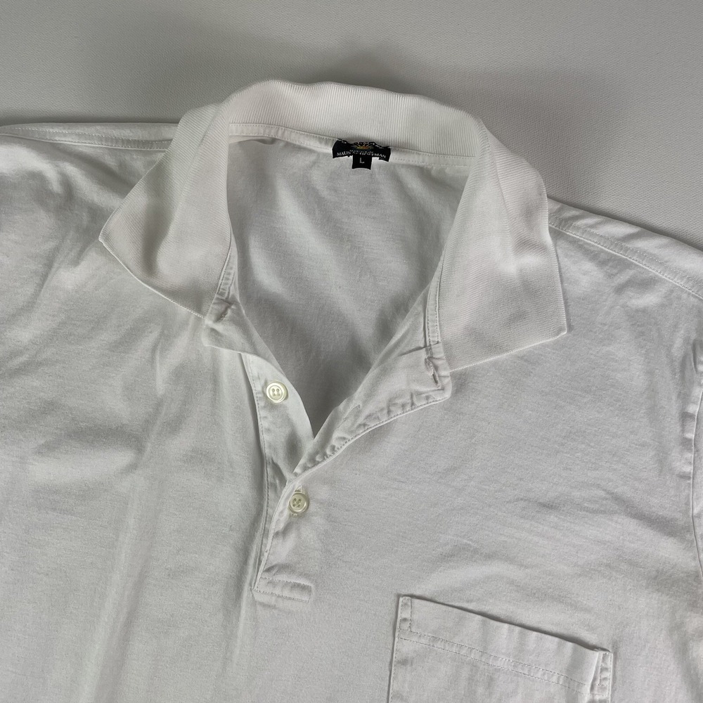 Solemare Maus Hoffman Polo Shirt Adult Large Italy Made White Cotton Mens‎ READ